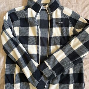 Columbia Kids Black and White Checkered Zip-Up